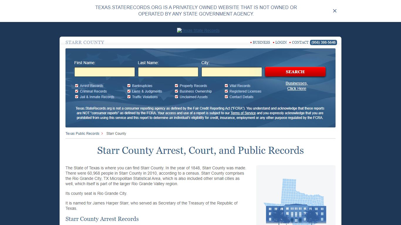 Starr County Arrest, Court, and Public Records