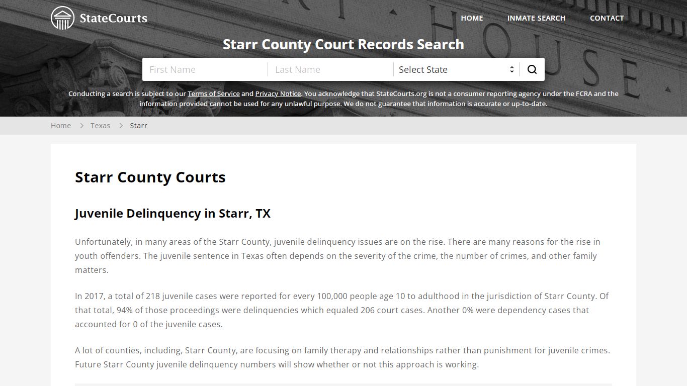 Starr County, TX Courts - Records & Cases - StateCourts