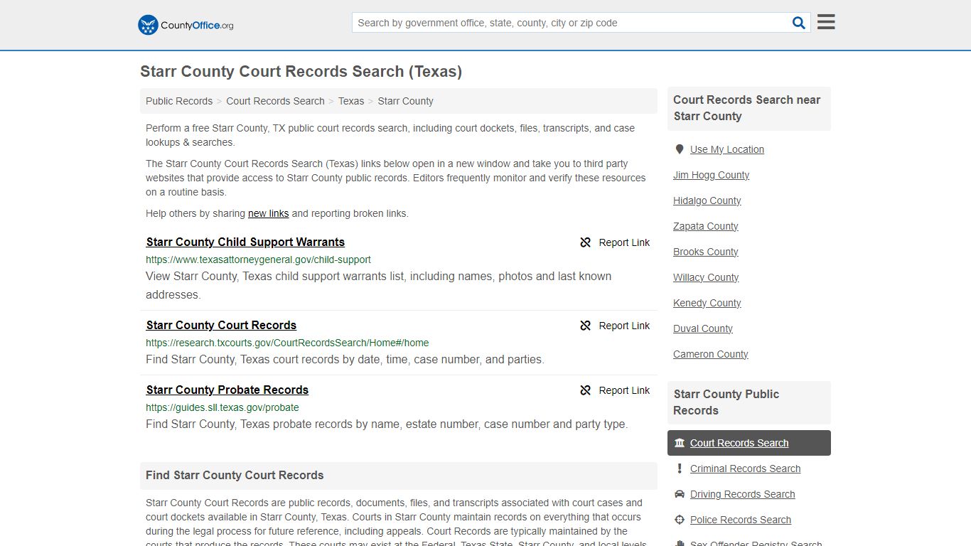 Starr County Court Records Search (Texas) - County Office
