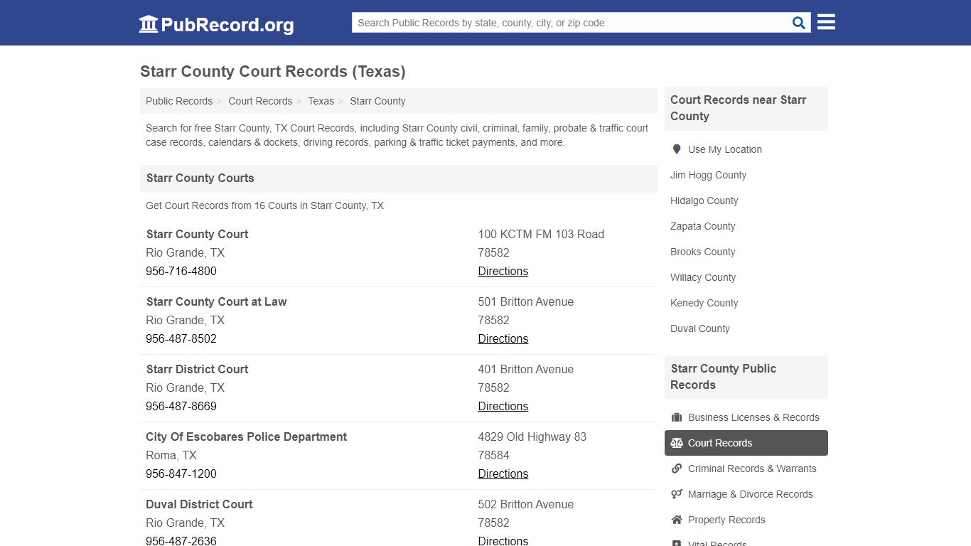 Free Starr County Court Records (Texas Court Records)